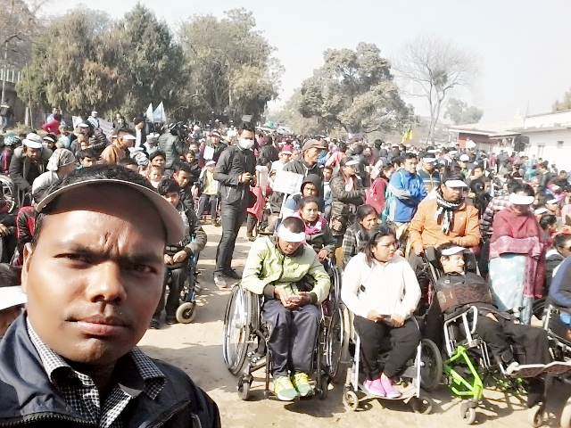 Group of Personsn with disabilities in inclusive rally